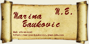 Marina Bauković vizit kartica
